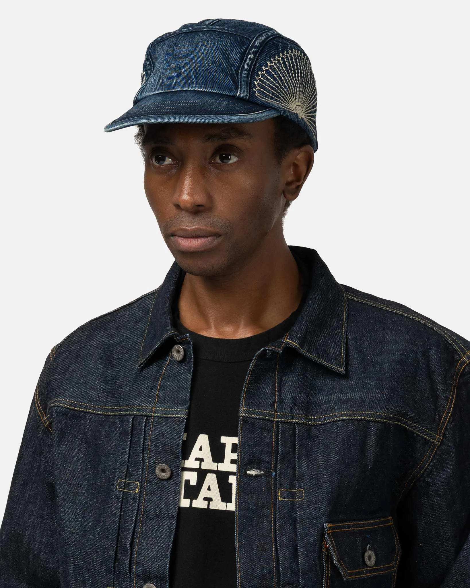 10ozIDG x IDG Denim Camp Cap (FUROSHIKI Embroidery) Indigo
