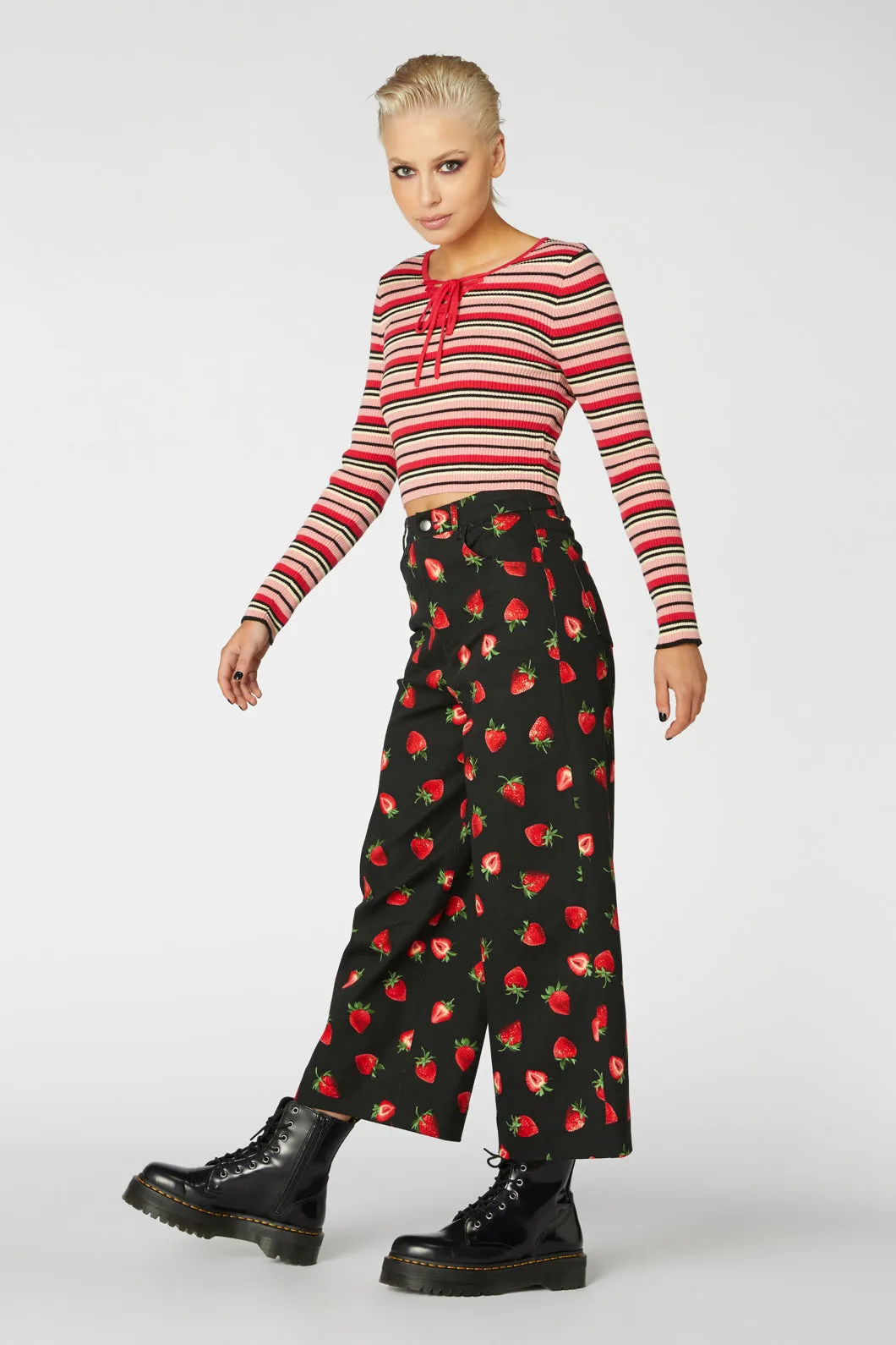 90S Fetch Stripey Crop Knit