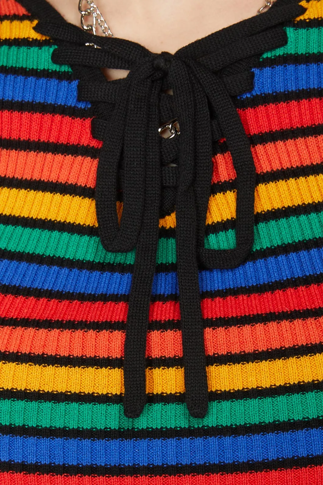 90S Rainbow Crop Rib Knit
