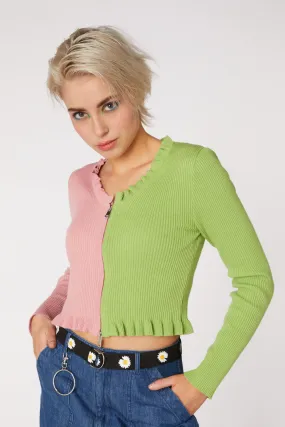 90S Split Zip Up Cardi