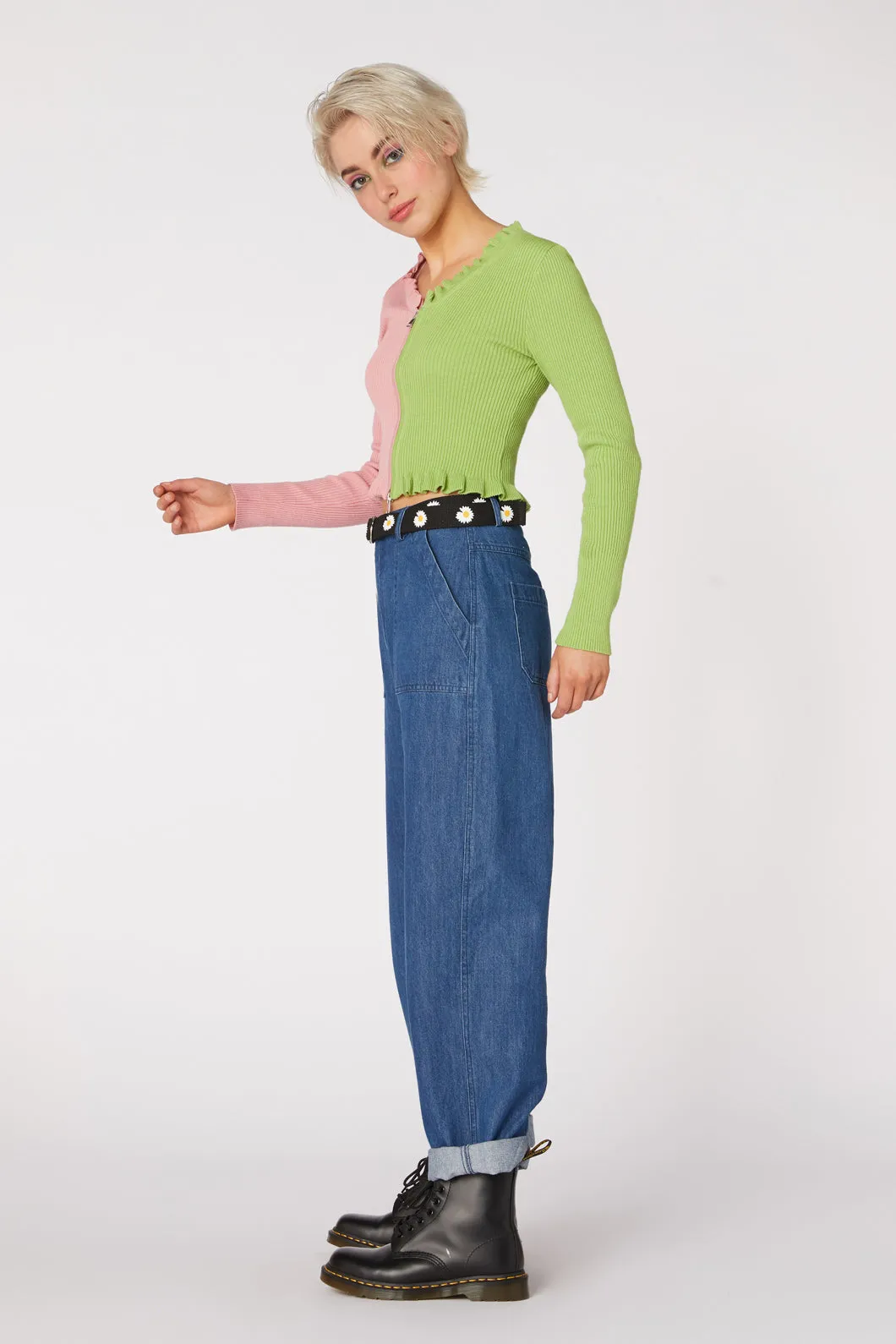 90S Split Zip Up Cardi