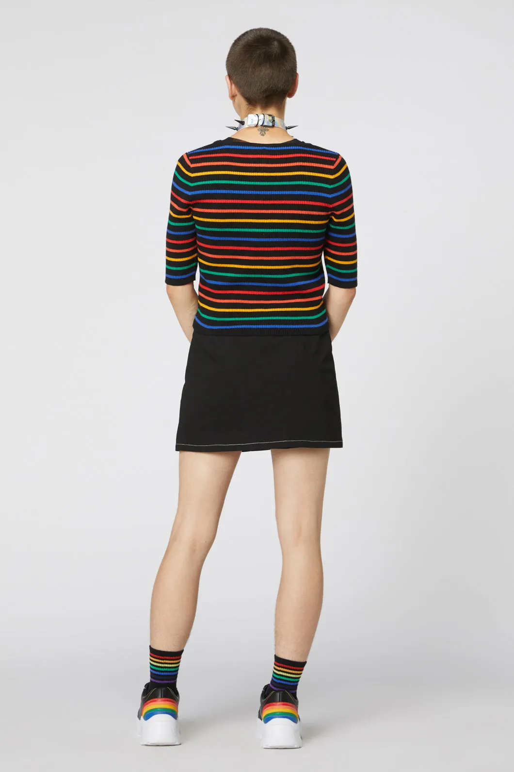 90S Tie Up Rainbow Cardi