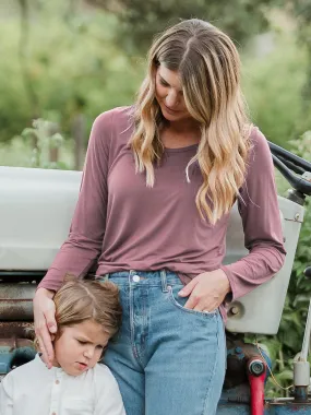 Bamboo Maternity & Nursing Long Sleeve T-shirt | Twilight