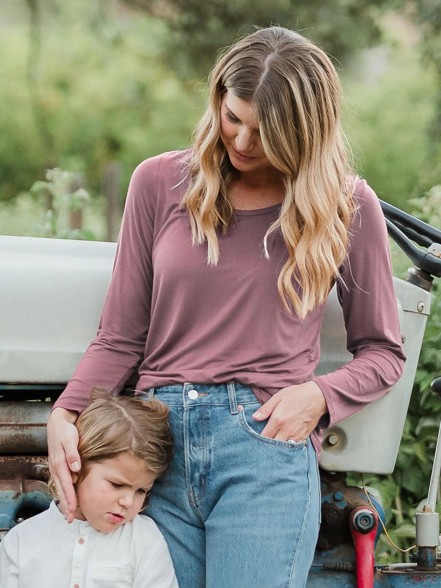 Bamboo Maternity & Nursing Long Sleeve T-shirt | Twilight