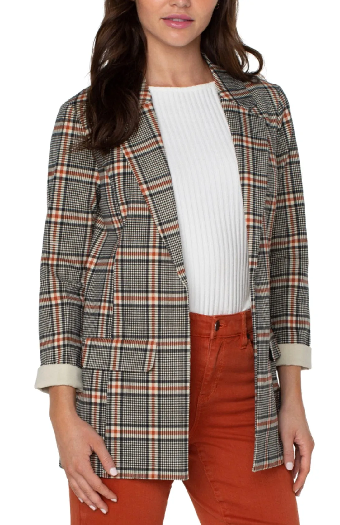 Boyfriend Blazer  - Cinnamon Tartan
