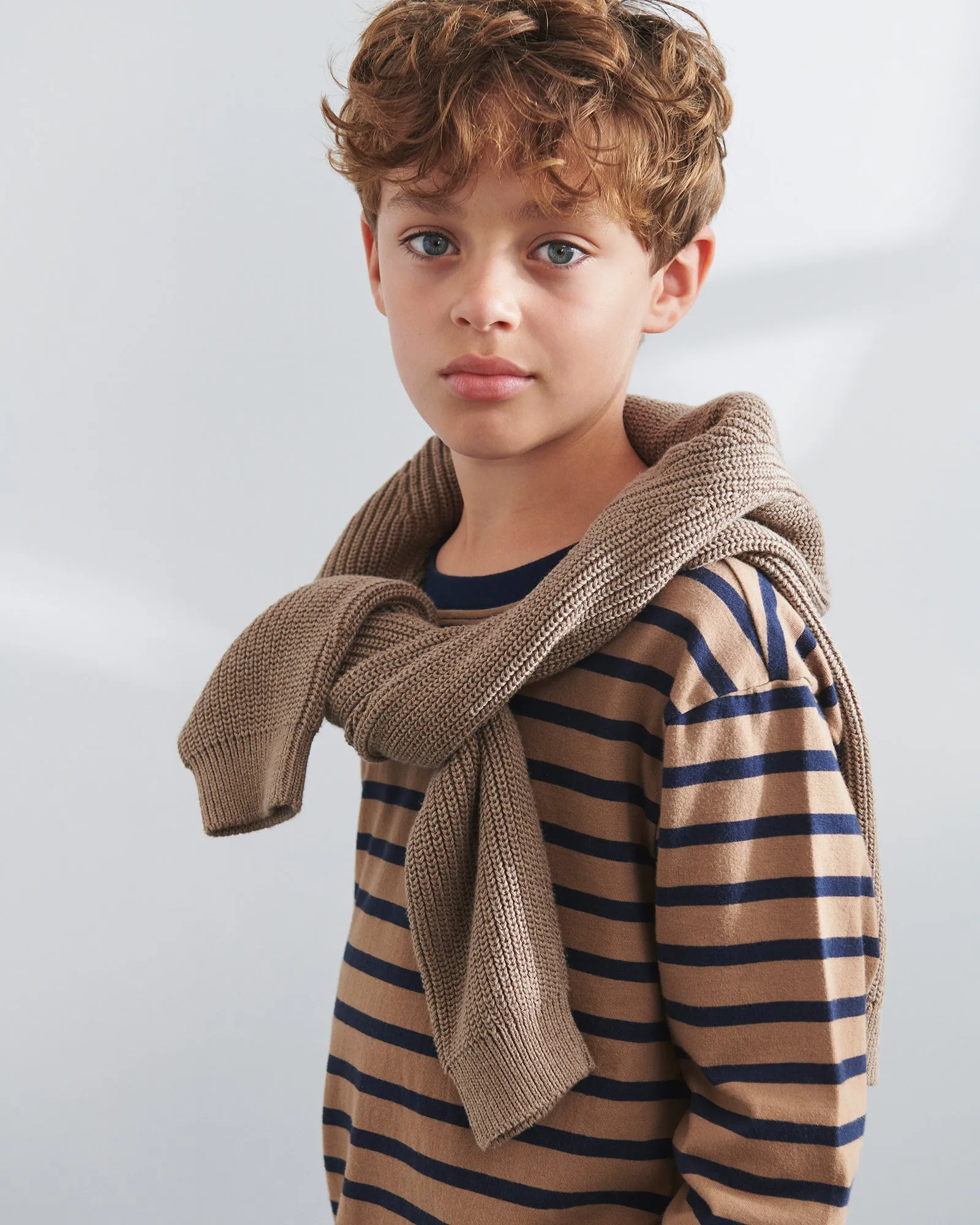 Cotton Knit Sweater - Tween - Beige Melange