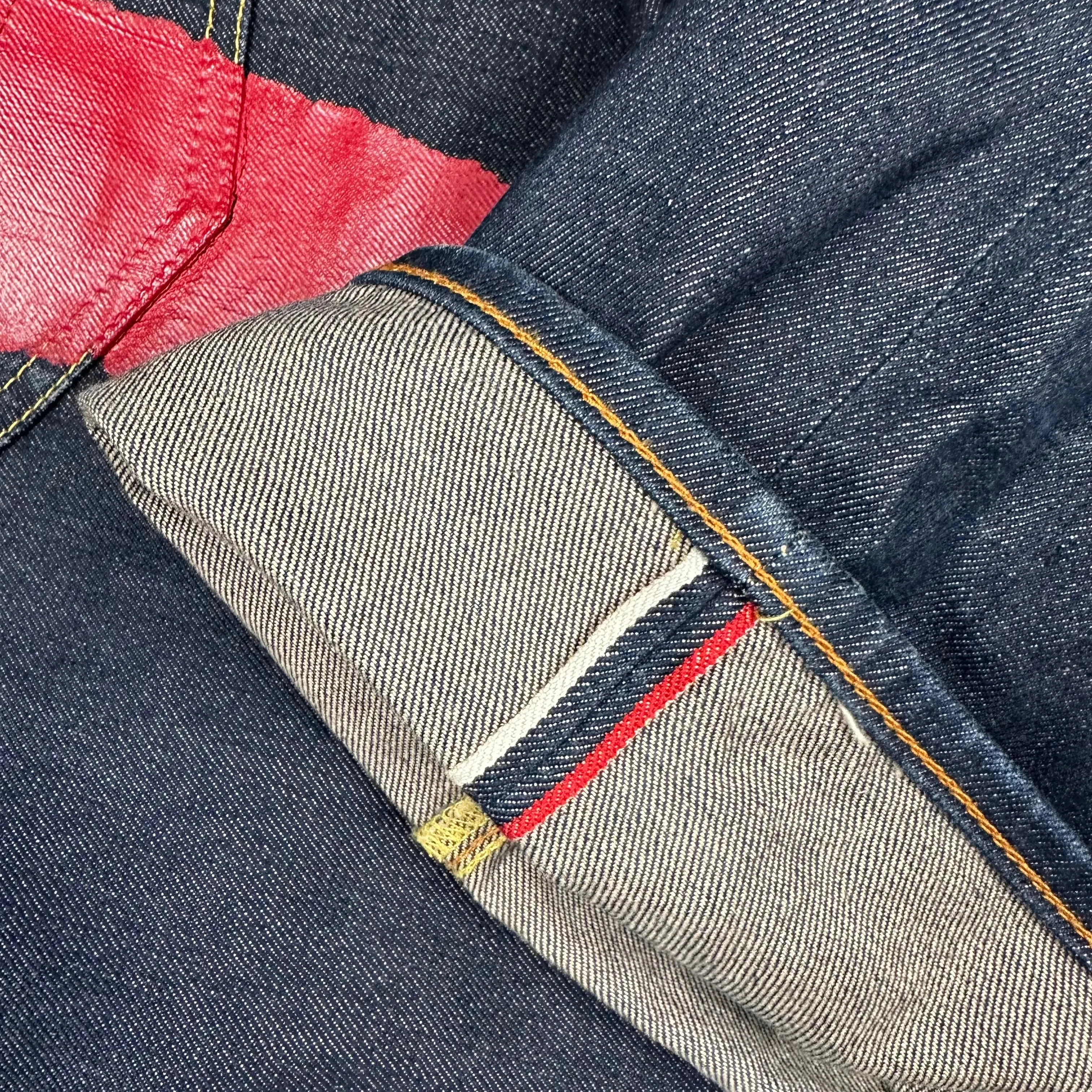 Evisu Japan Selvedge No.2 Red Seagull Back Jeans - Size 34
