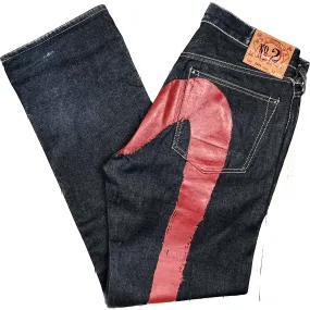 Evisu Japan Selvedge No.2 Red Seagull Back Jeans - Size 34