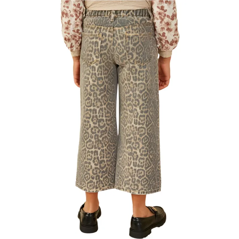 Girls Hayden Washed Leopard Print Relaxed Fit Denim Jeans GY9045