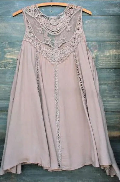 Grey Lace Casual Dress Summer/Spring Winter Sundress 2020 Oversize fashion Vestido