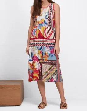 Johnny Was Rachel May Easy Fit Tank Dress Red Flowers Yellow Floral New