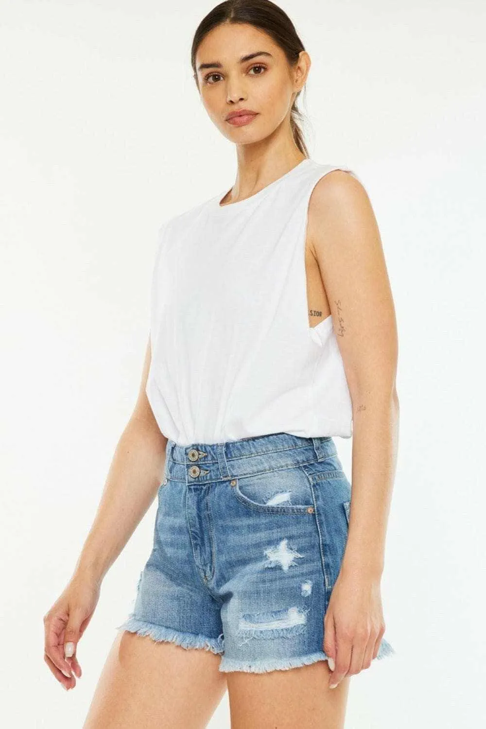 Kancan high rise denim shorts
