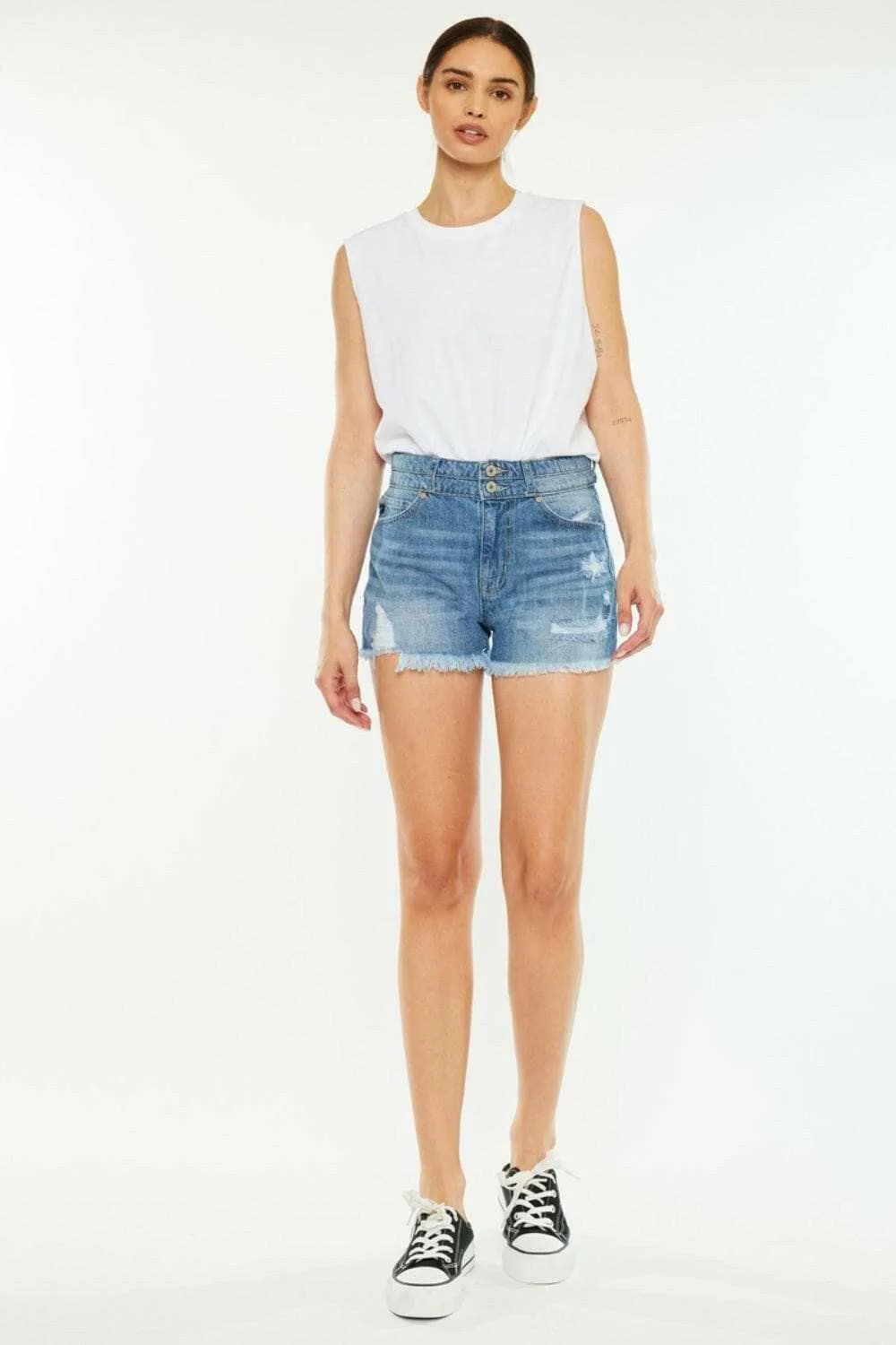 Kancan high rise denim shorts