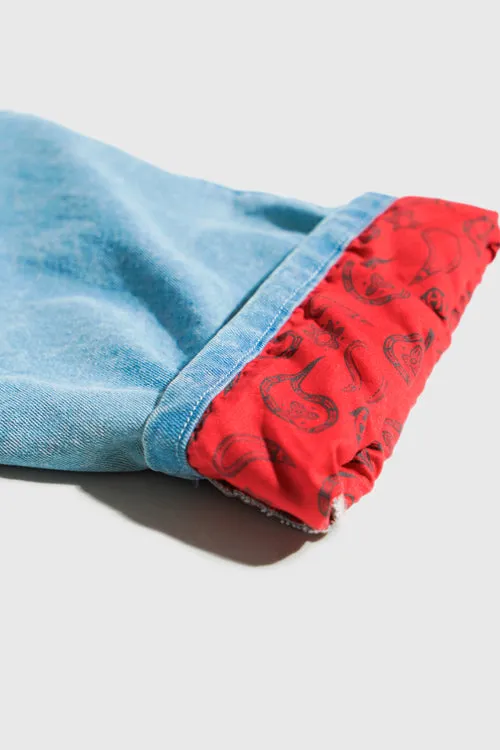 Laser Etched Pattern Denim Comfortable Jeans