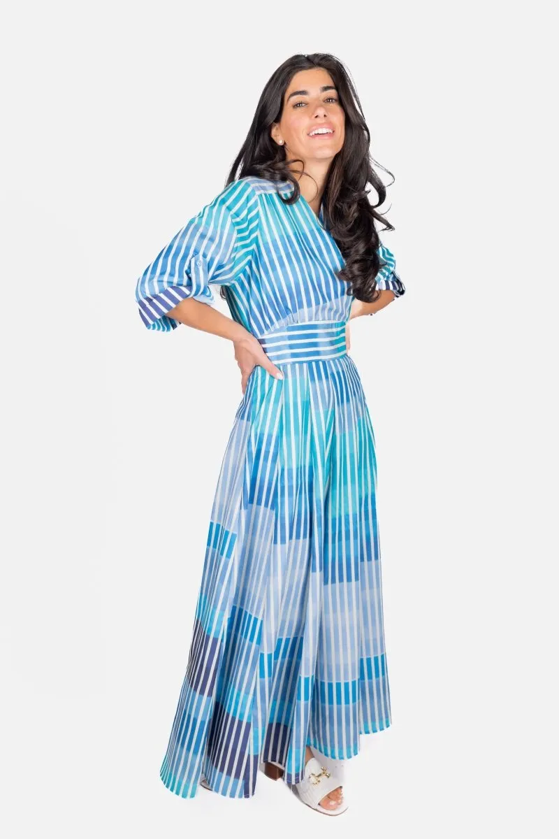 LINDA DRESS (BLUE MULTI)