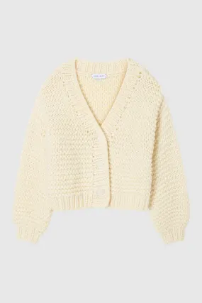 MITFORD HANDMADE KNIT CARDIGAN | WINTER WHITE