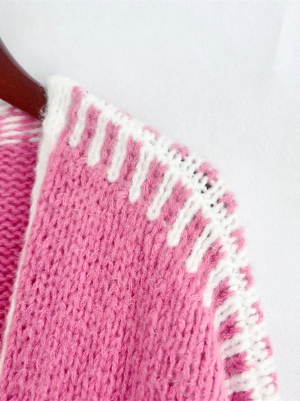 Oversize Cardi with Contrast Stitching For Hazy Lazy Eves