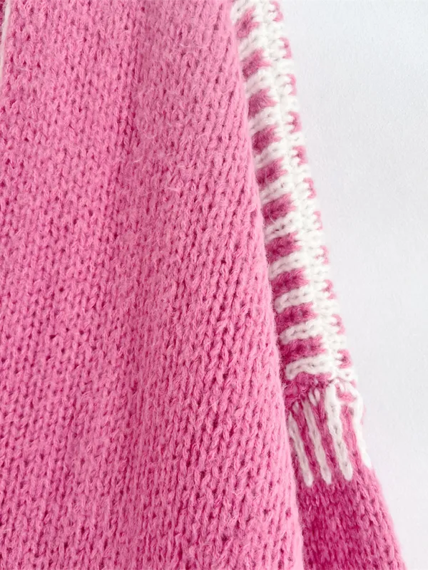 Oversize Cardi with Contrast Stitching For Hazy Lazy Eves