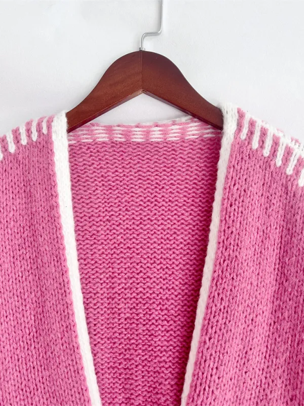 Oversize Cardi with Contrast Stitching For Hazy Lazy Eves