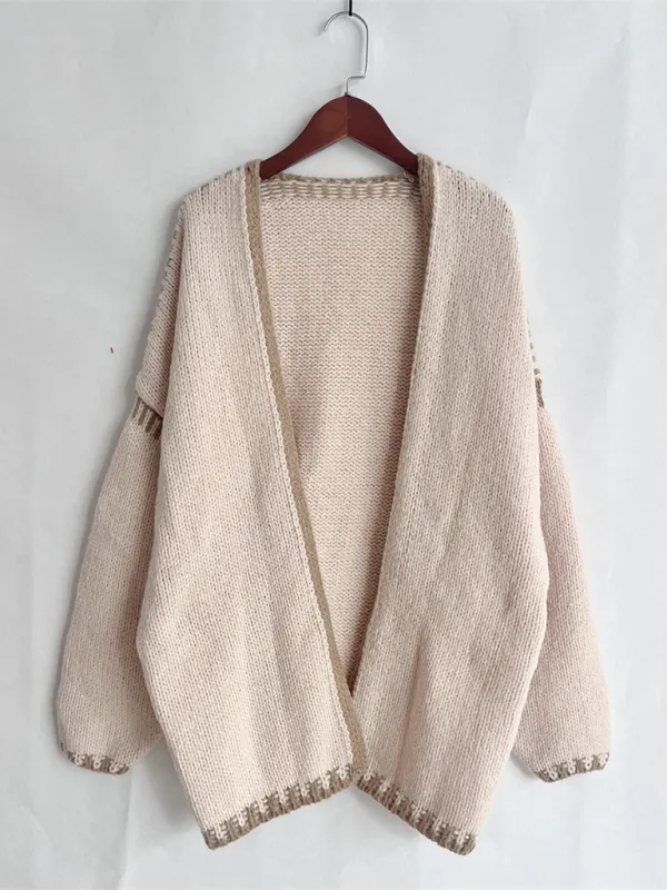 Oversize Cardi with Contrast Stitching For Hazy Lazy Eves