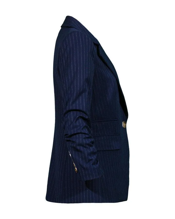 Veronica Beard Battista Pinstriped Dickey Jacket